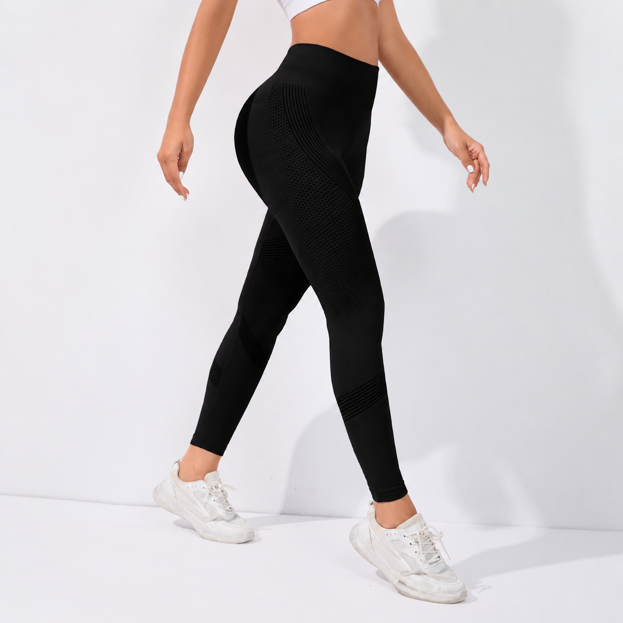 High Rise Quick Dry Stretch Sports Leggings For Women