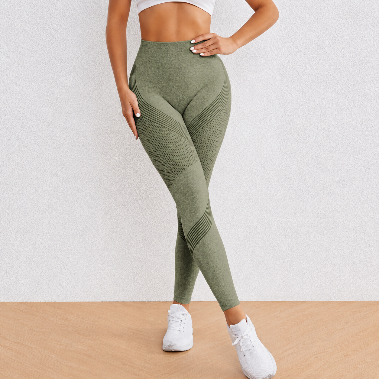 High Rise Quick Dry Stretch Sports Leggings For Women