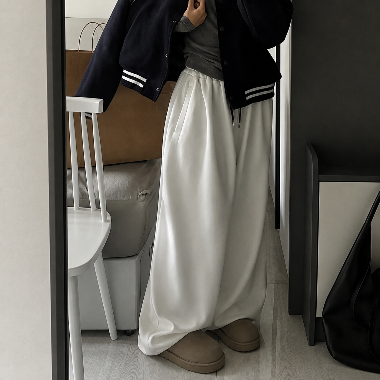 High Rise Loose Fit Drawstring Jogger Sweatpants With Cuffed Hem For Women