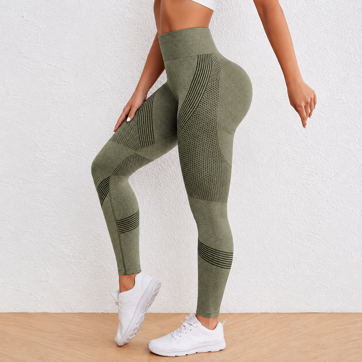 High Rise Quick Dry Stretch Sports Leggings For Women