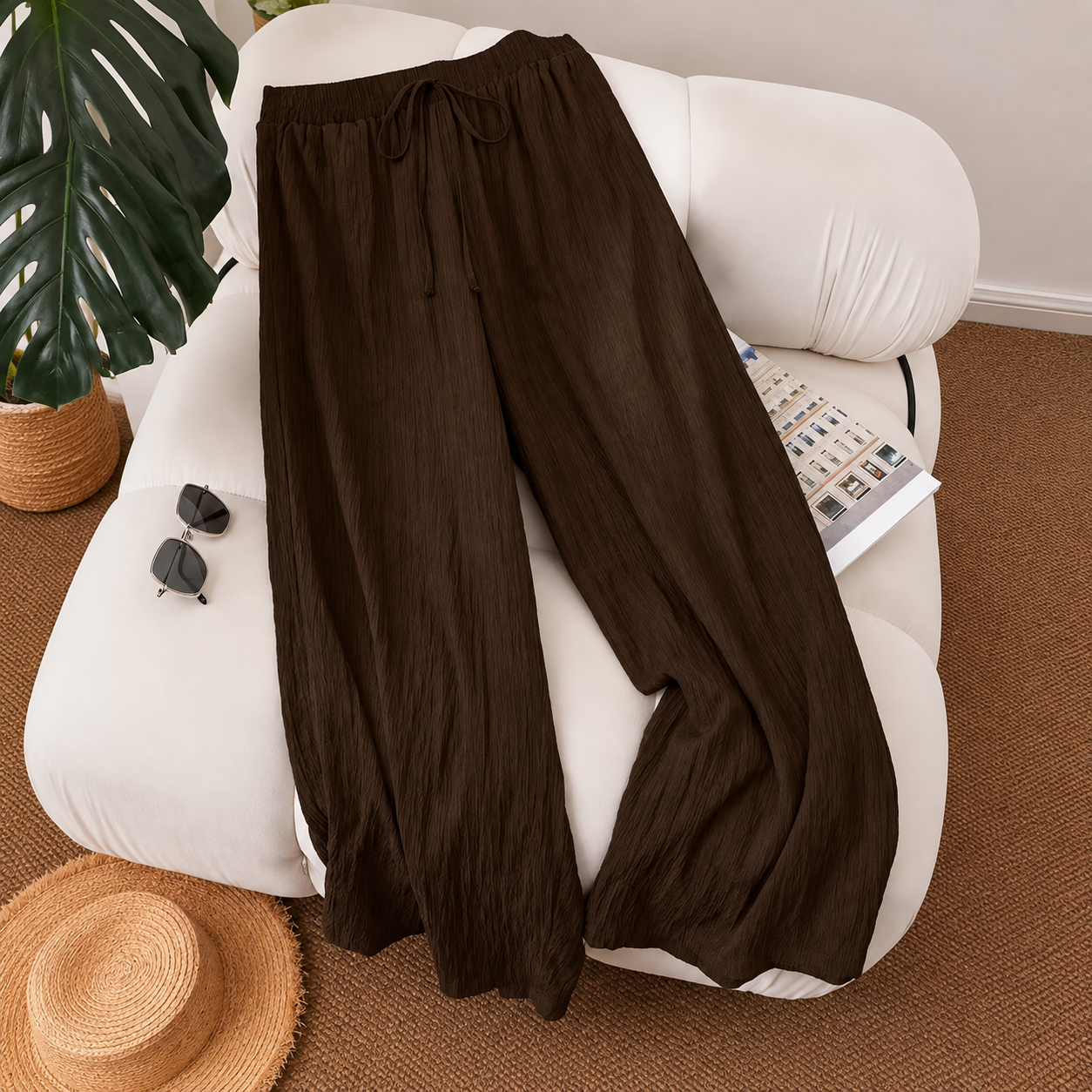 Plus Size Loose Fit Pull On Casual Lounge Pants For Women