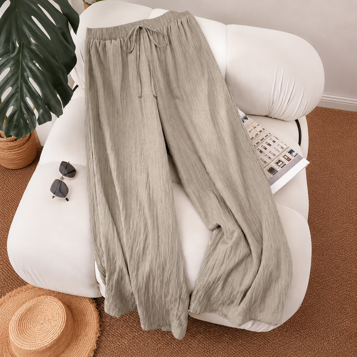 Plus Size Loose Fit Pull On Casual Lounge Pants For Women