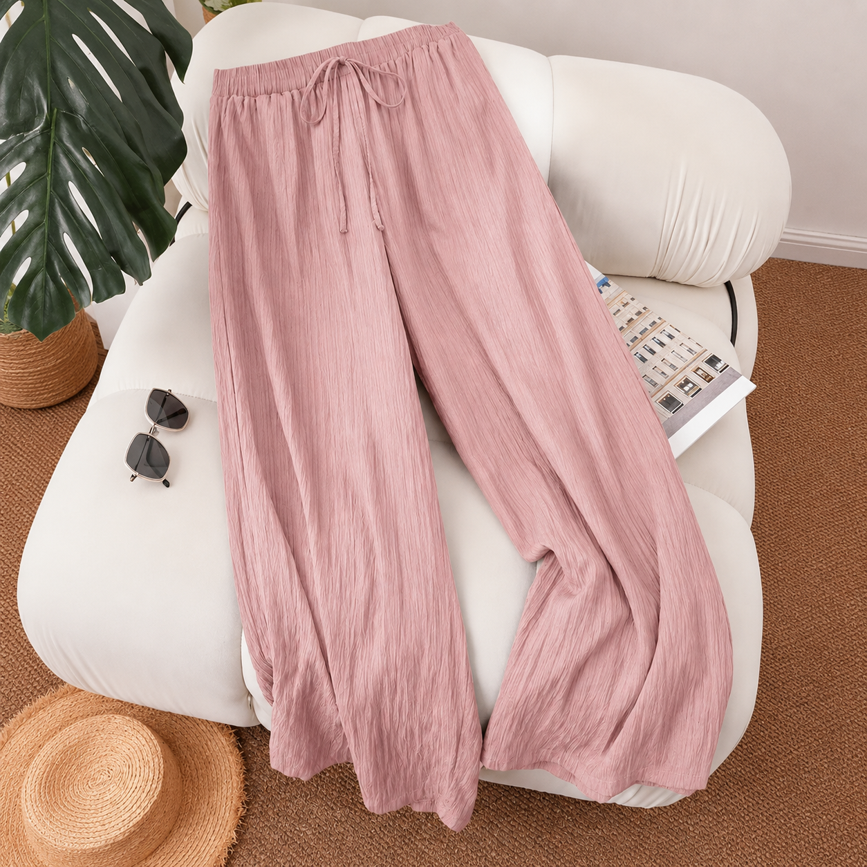 Plus Size Loose Fit Pull On Casual Lounge Pants For Women