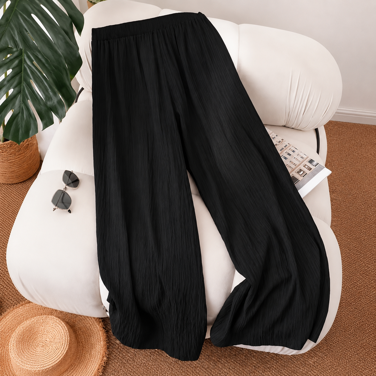Plus Size Loose Fit Pull On Casual Lounge Pants For Women