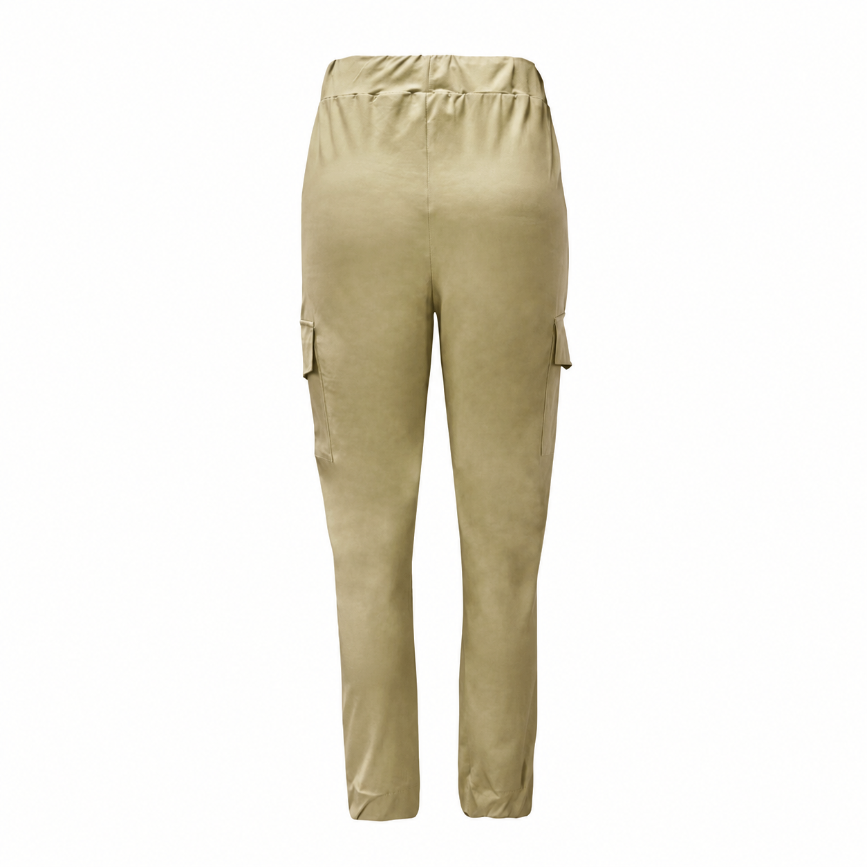 Casual Solid Long Cargo Pants With Drawstring And Pockets For Women