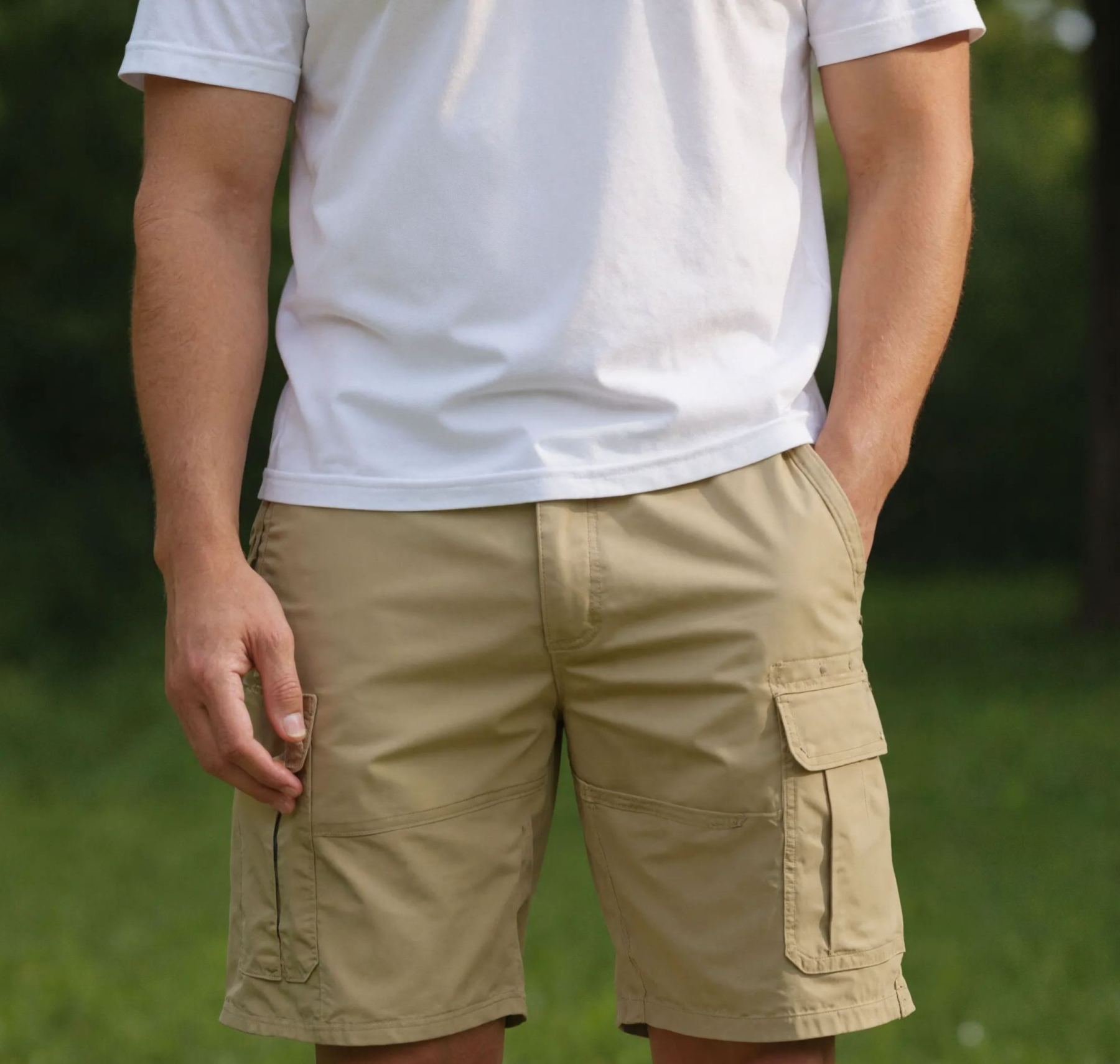 Men’s Classic Cargo Stretch Shorts with Multi Pockets