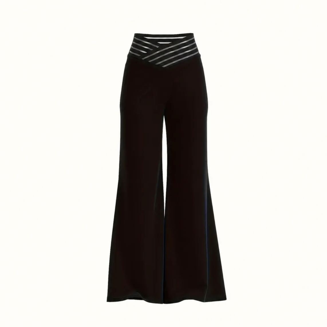 Cross Over Transparent Mesh Patch High Rise Pant For Women