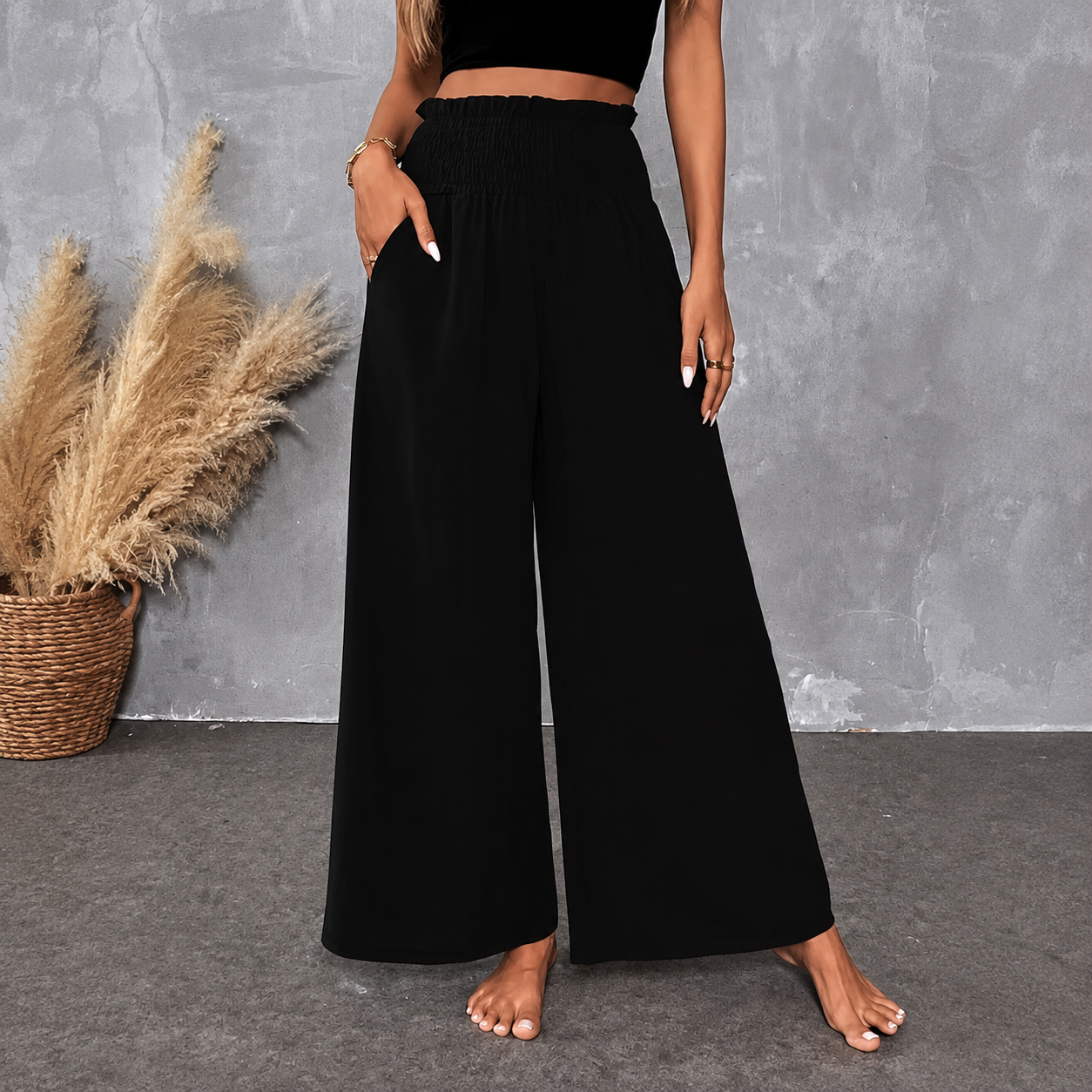 High Rise Solid Pleated Skort For Women