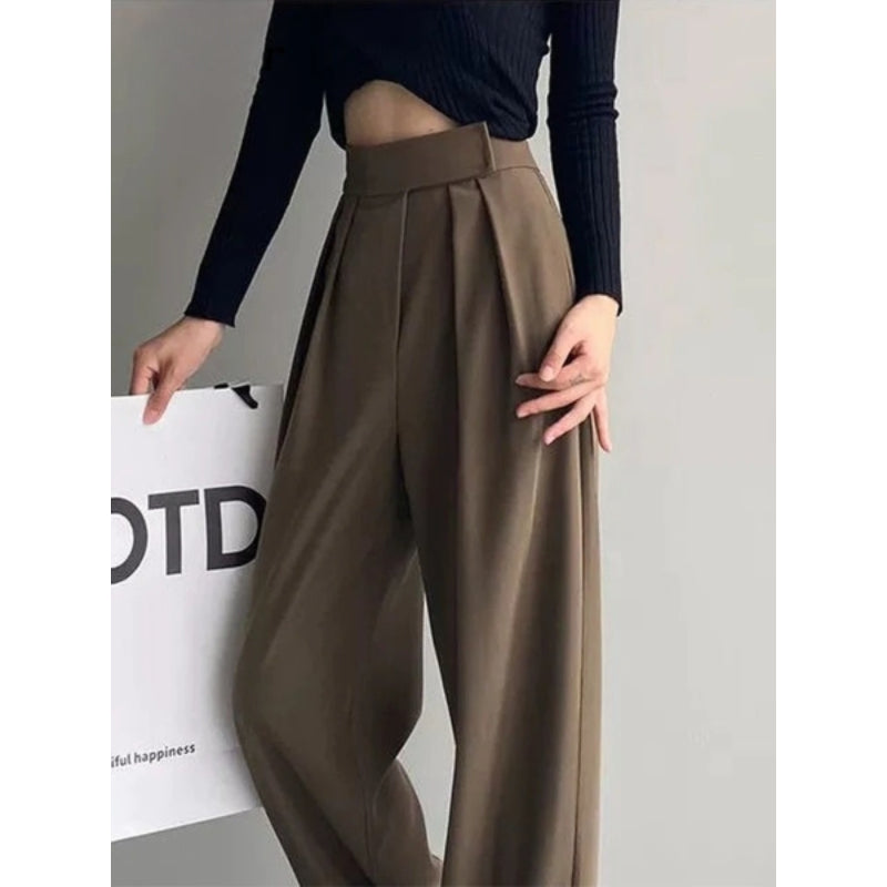 Wide Leg Women Casual High Waist Pants-Legletic