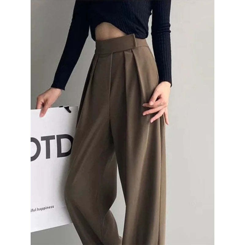 Wide Leg Women Casual High Waist Pants-Legletic