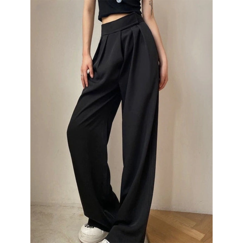 Wide Leg Women Casual High Waist Pants-Legletic