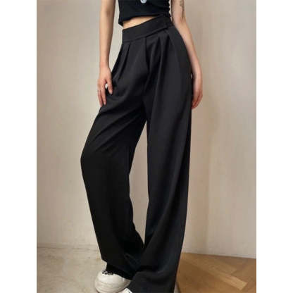 Wide Leg Women Casual High Waist Pants-Legletic