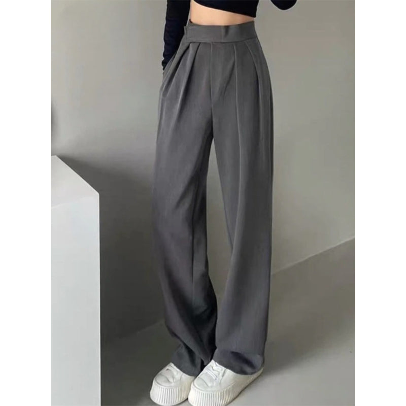 Wide Leg Women Casual High Waist Pants-Legletic