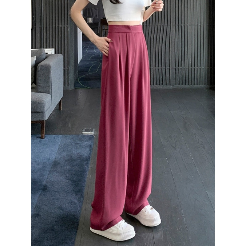 Wide Leg Women Casual High Waist Pants-Legletic