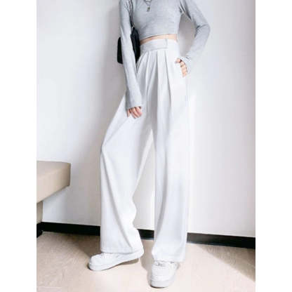 Wide Leg Women Casual High Waist Pants-Legletic