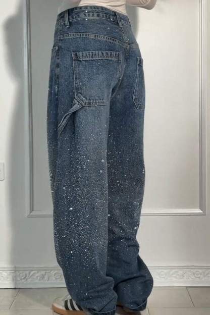 Wide Length Jeans With Starry Design-Legletic