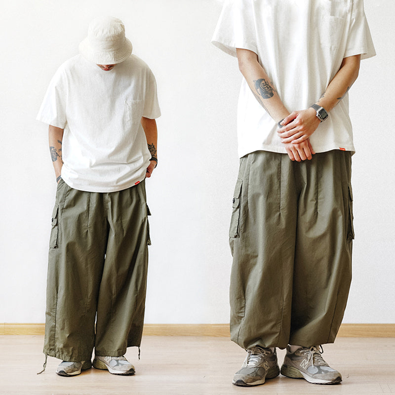 Men's Casual Baggy Wide-Leg Cropped Pants-Legletic