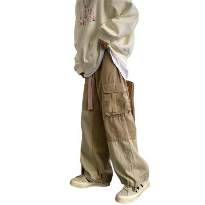 Baggy Black Cargo Pants For Men-Legletic
