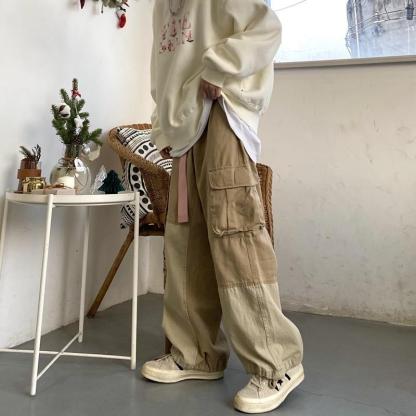 Baggy Black Cargo Pants For Men-Legletic