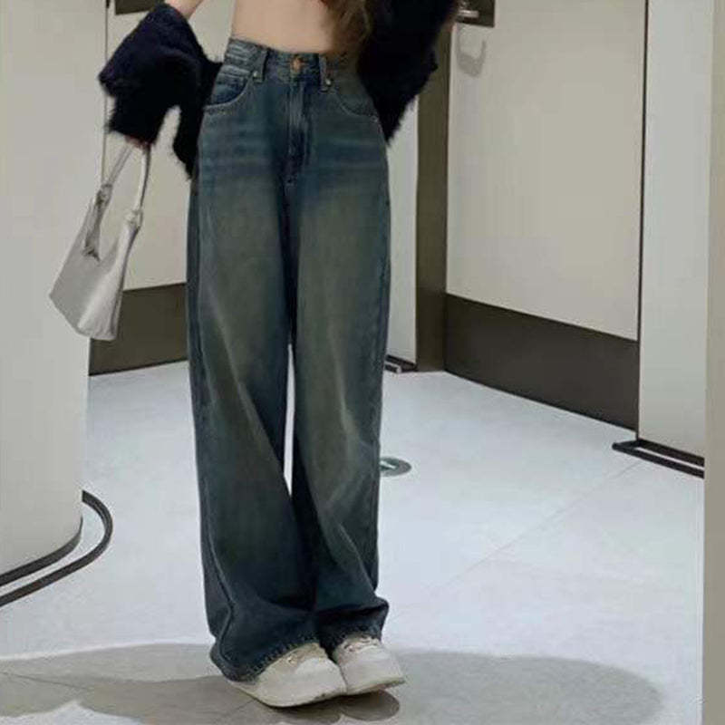 Vintage Wide Leg Cargo Jeans For Women-Legletic