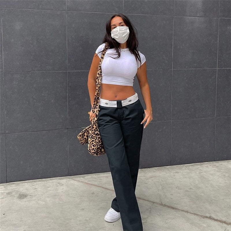 Women's Casual Low Waist Trousers-Legletic