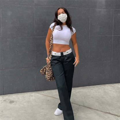 Women's Casual Low Waist Trousers-Legletic