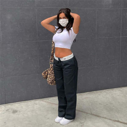 Women's Casual Low Waist Trousers-Legletic