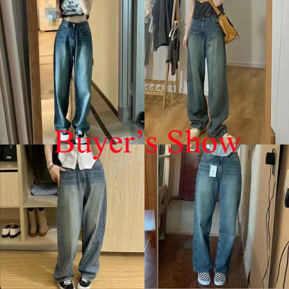 Vintage Wide Leg Cargo Jeans For Women-Legletic