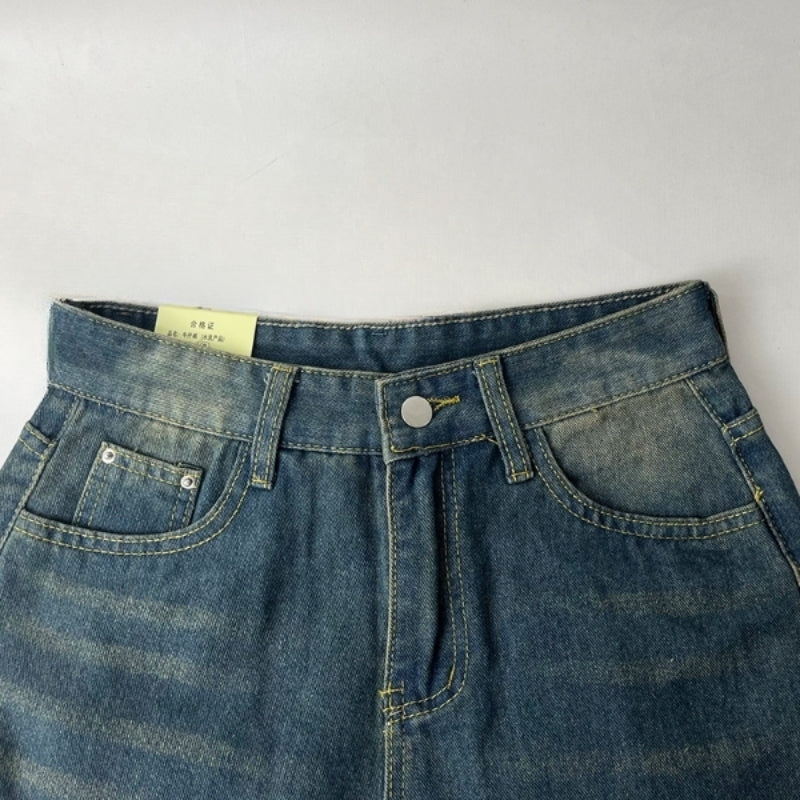 Vintage Wide Leg Cargo Jeans For Women-Legletic