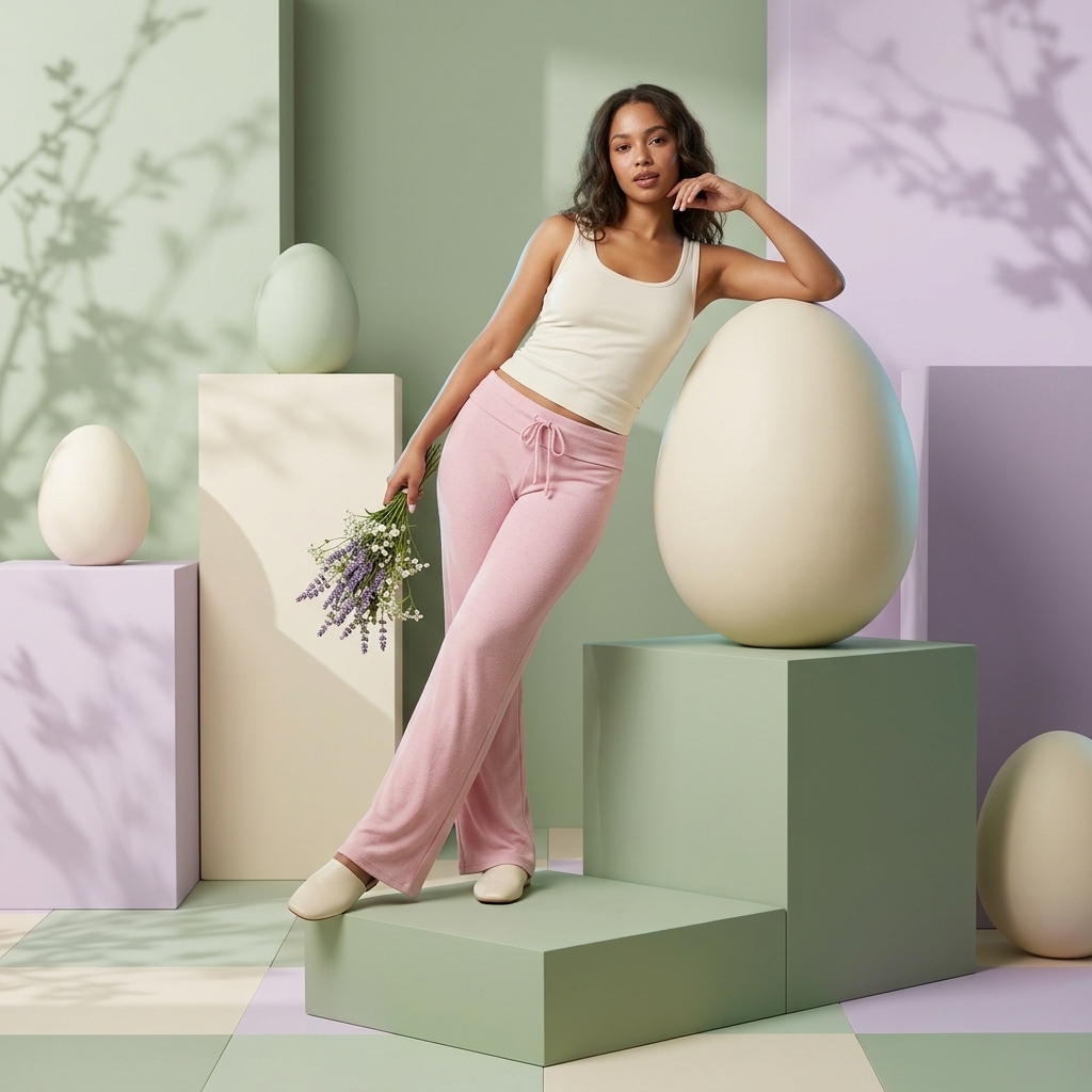 Solid Adjustable Drawstring Straight Fit Lounge Pants With Soft Stretch For Women