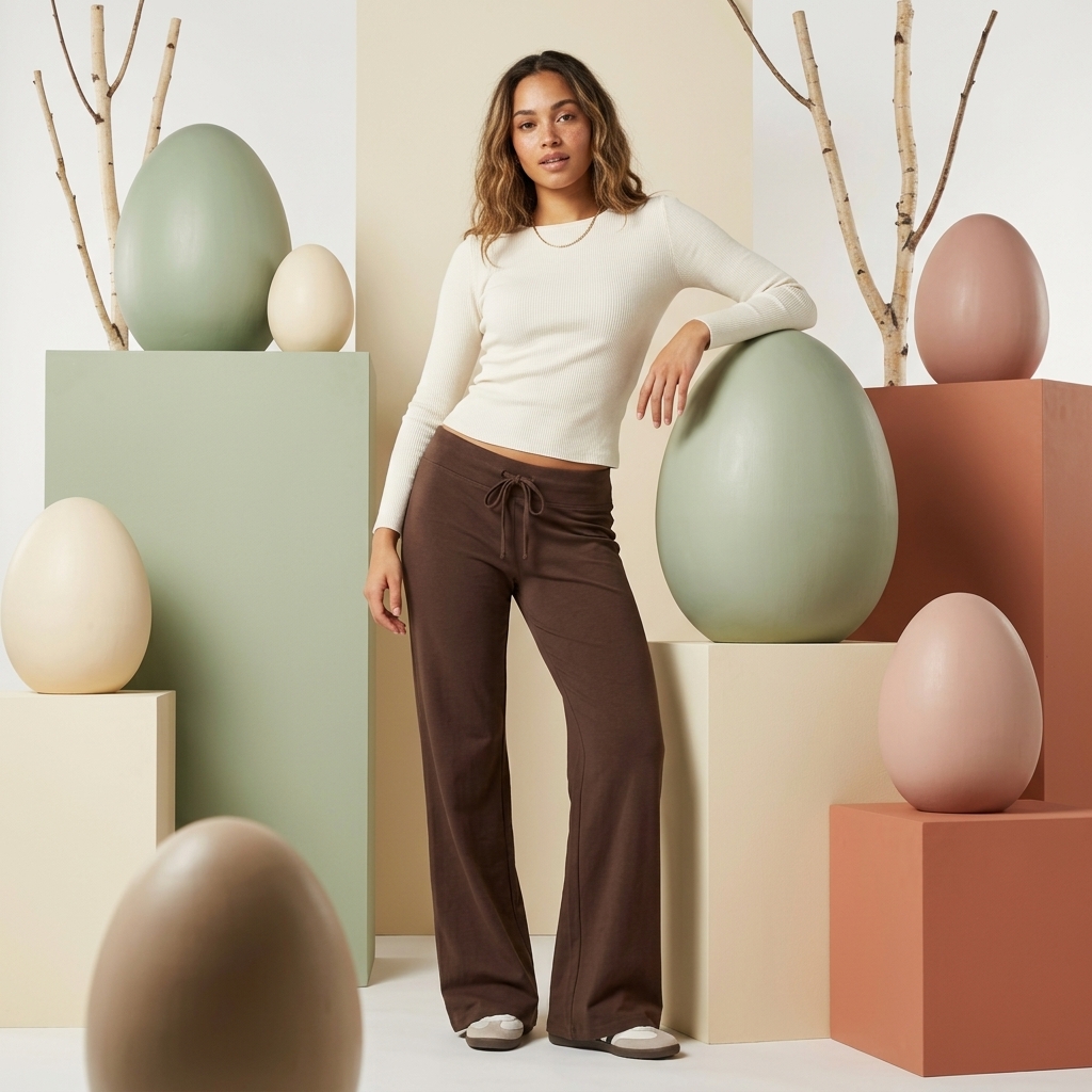 Solid Adjustable Drawstring Straight Fit Lounge Pants With Soft Stretch For Women