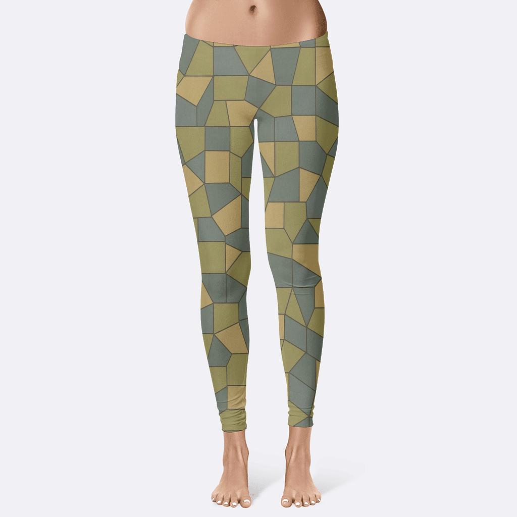 Irregular Polygon Quilt soft cotton leggings