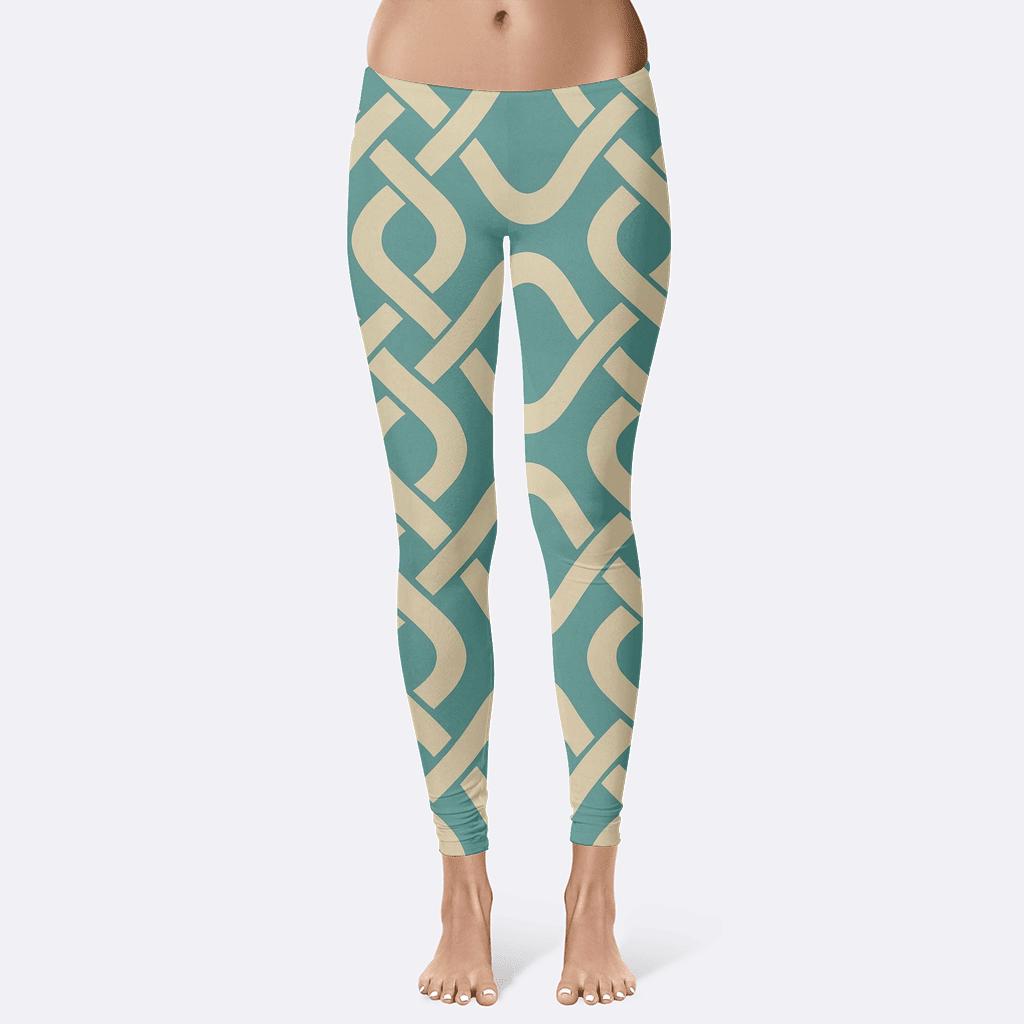 Interlaced Wave Lattice high-waist leggings