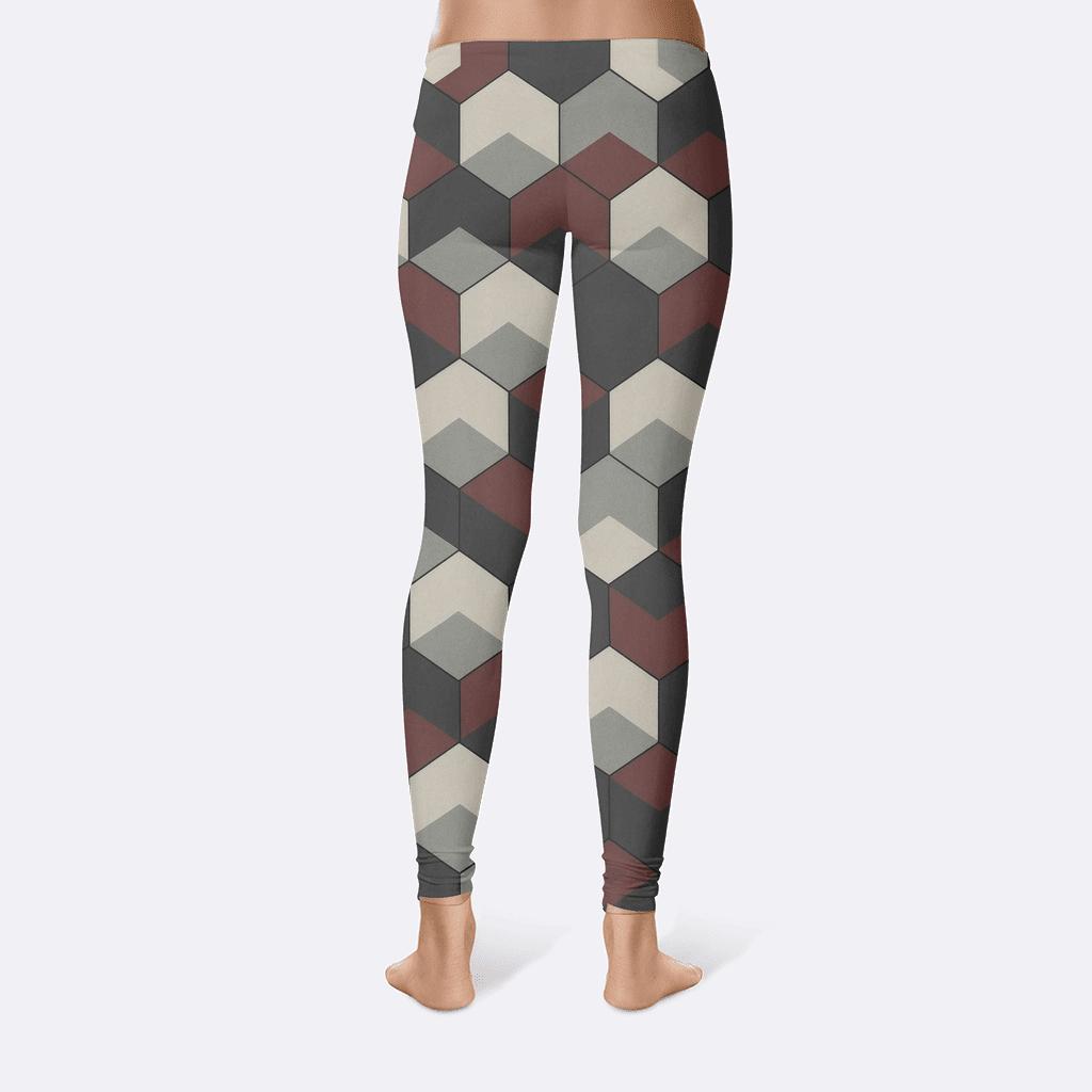 Offset Hexagonal Fragment Mosaic comfortable yoga leggings
