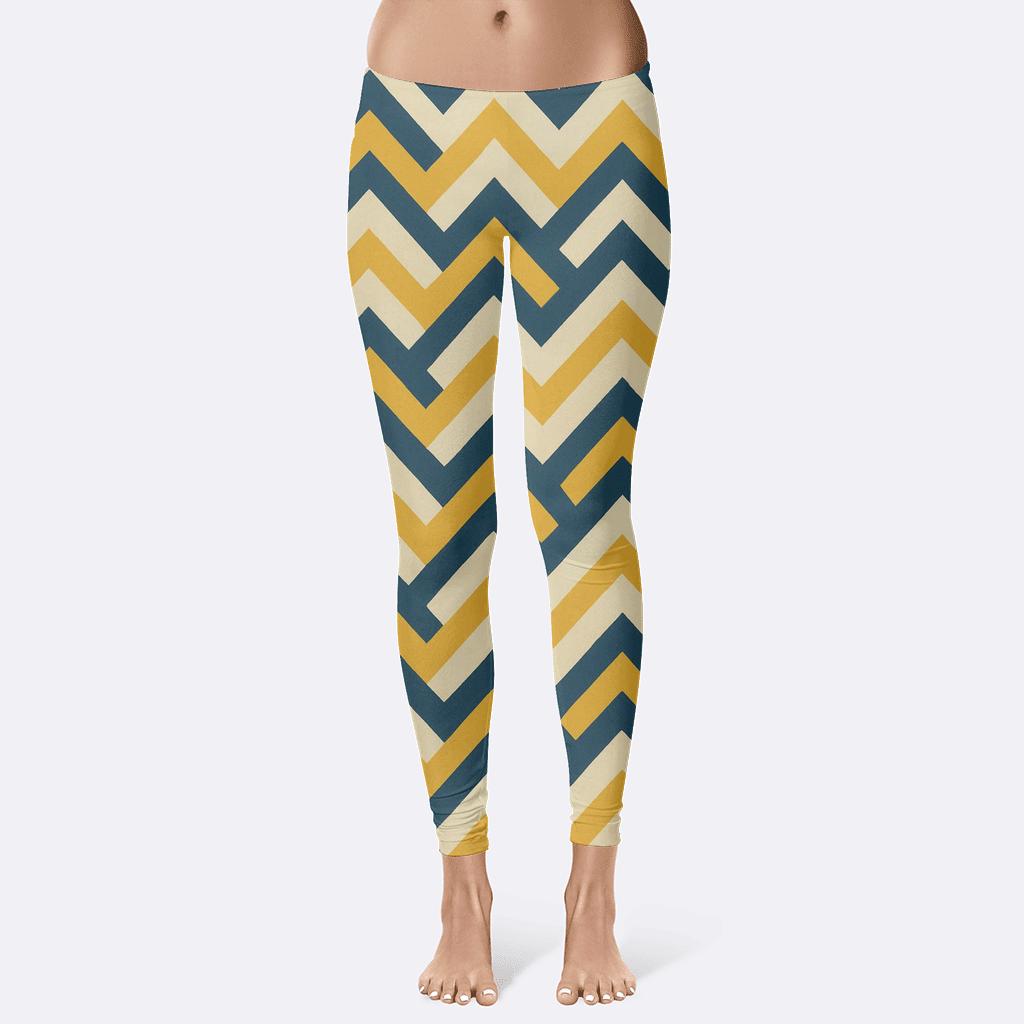 Diagonal Chevon Ripple Stack unique fashion leggings