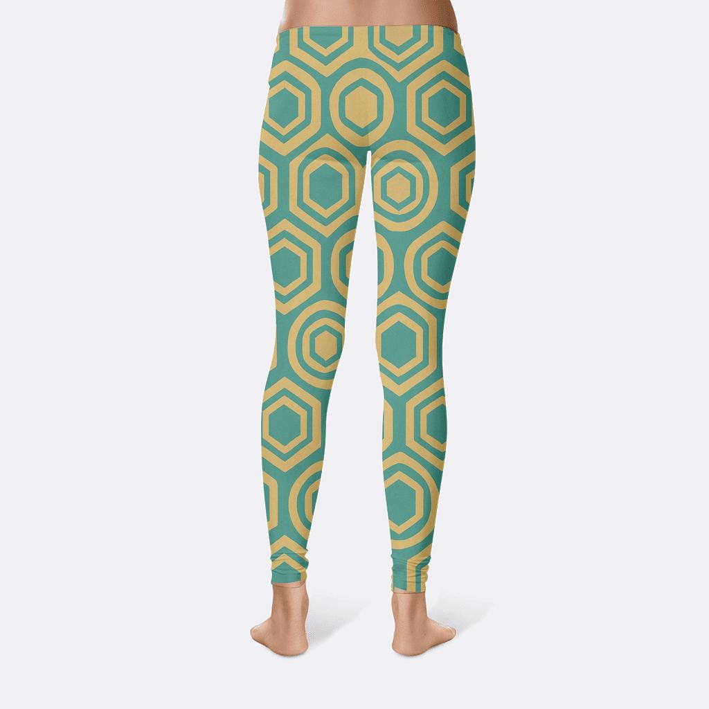 Recursive Hex Grid Matrix high-waist leggings