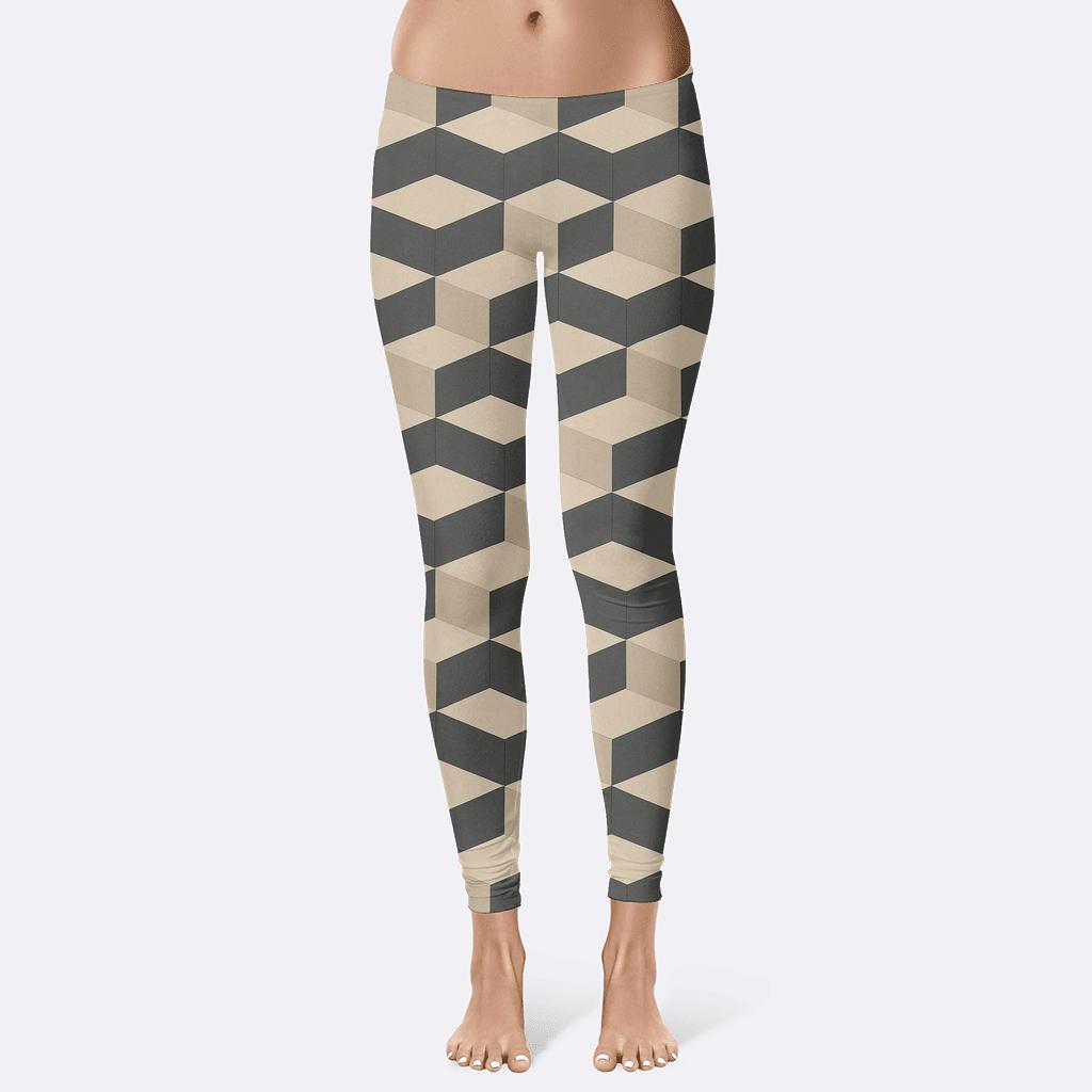 Skewed Grid Undulation Study personalized print leggings