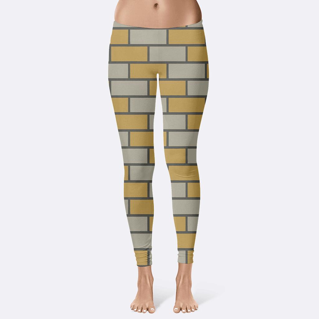 Offset Brick Lattice Grid personalized print leggings