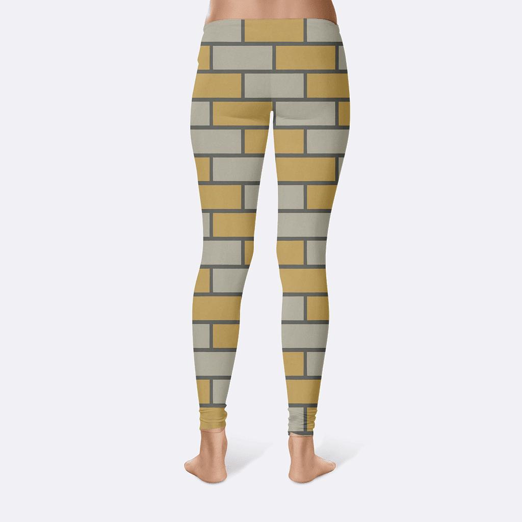 Offset Brick Lattice Grid personalized print leggings