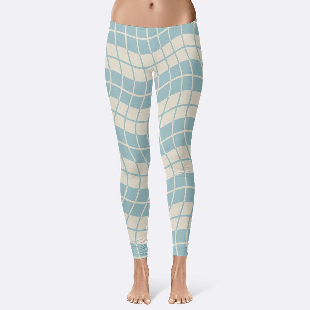 Grid Wave Play personalized print leggings