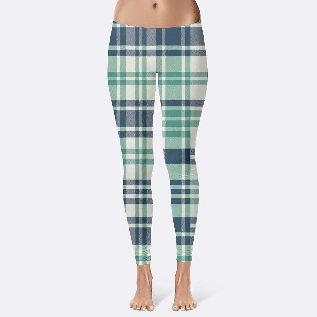 Quadrant Shift Plaid soft cotton leggings