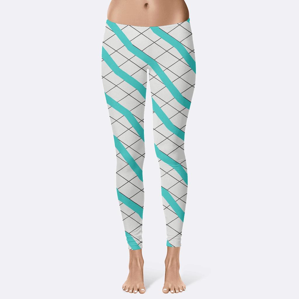Skew Grid Ribbonwalk personalized print leggings