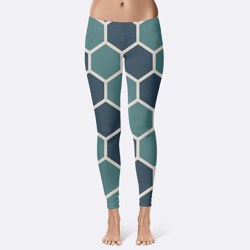 Modular Hex Ribbon Grid high-waist leggings