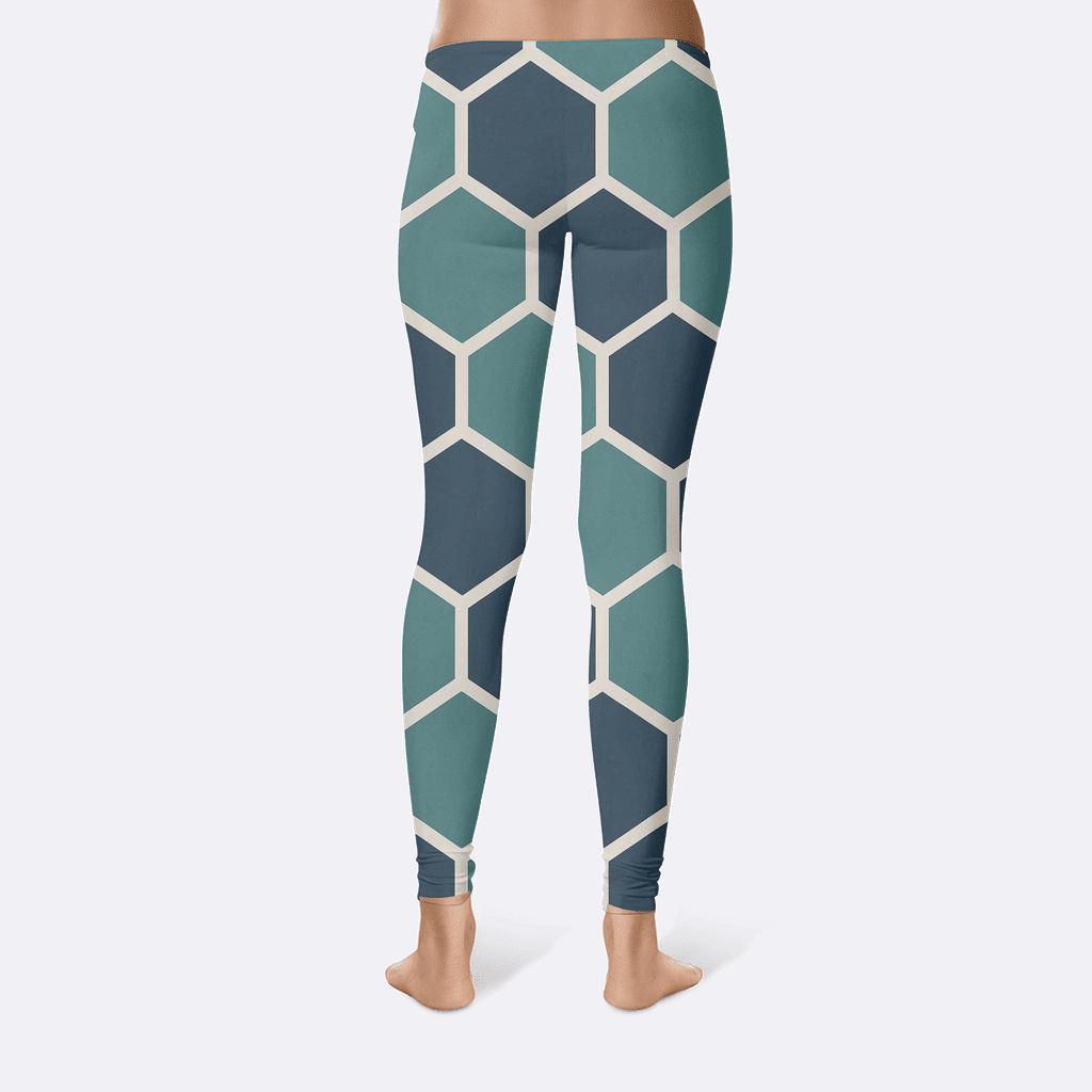 Modular Hex Ribbon Grid high-waist leggings