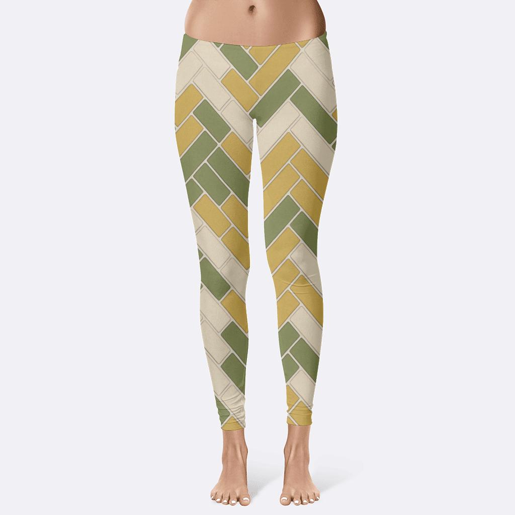 Offset Brick Chevron high-waist leggings