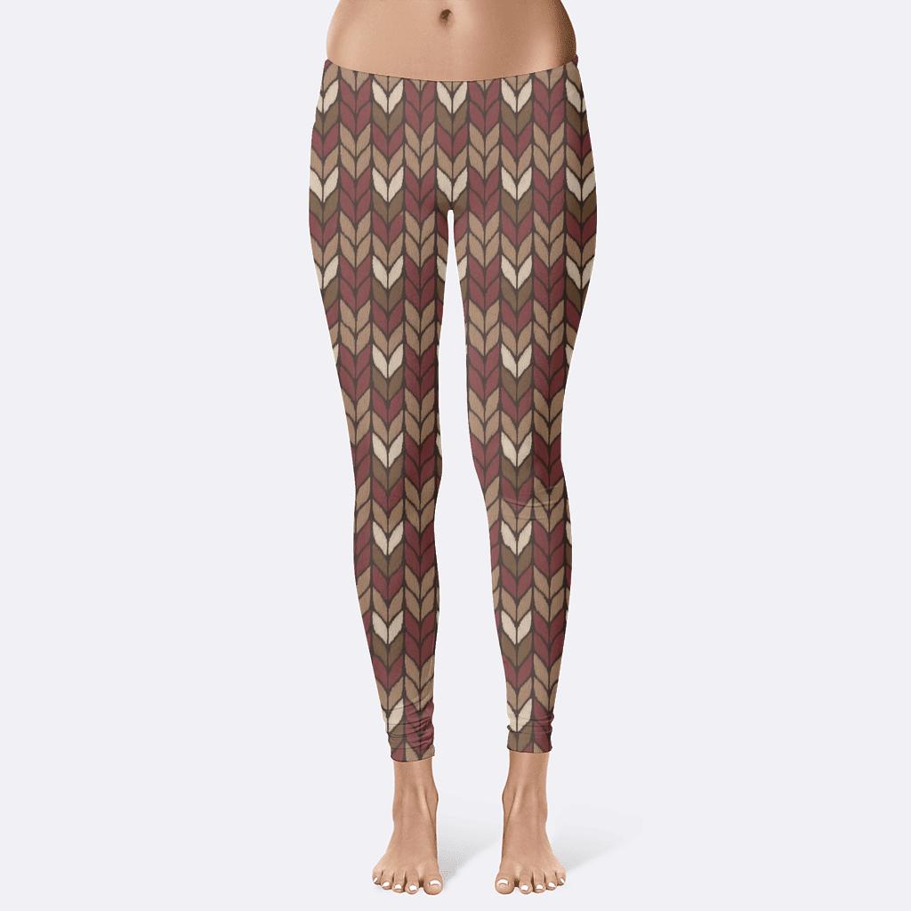 Herringbone Micro Knot designer patterned leggings