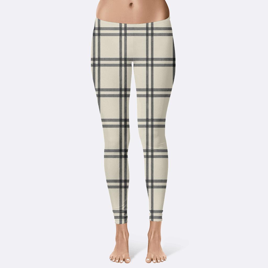 Orthogonal Crosshatch Grid soft cotton leggings
