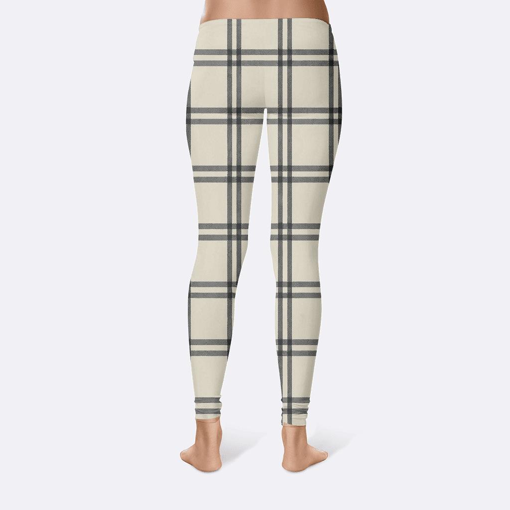 Orthogonal Crosshatch Grid soft cotton leggings