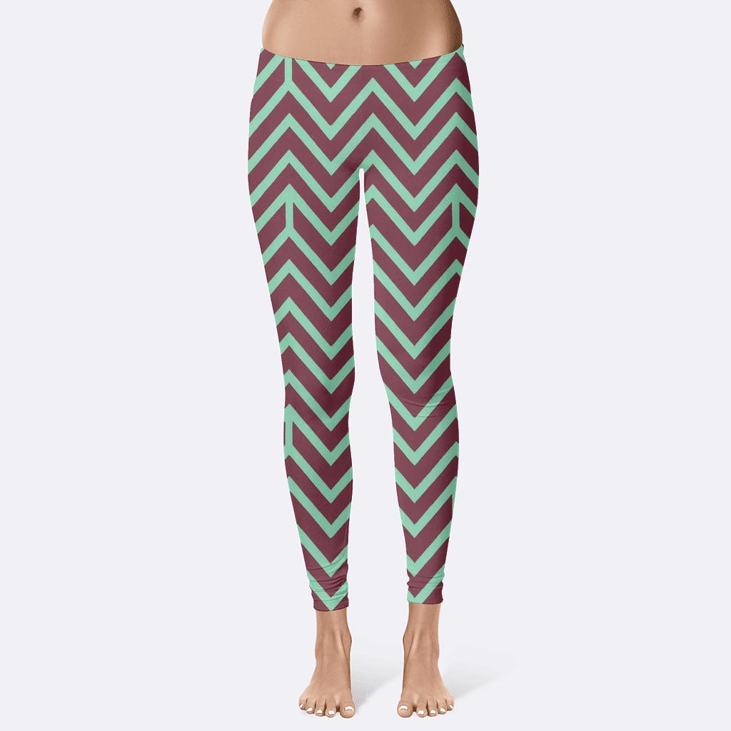 Rhythmic Chevron Cascade comfortable yoga leggings