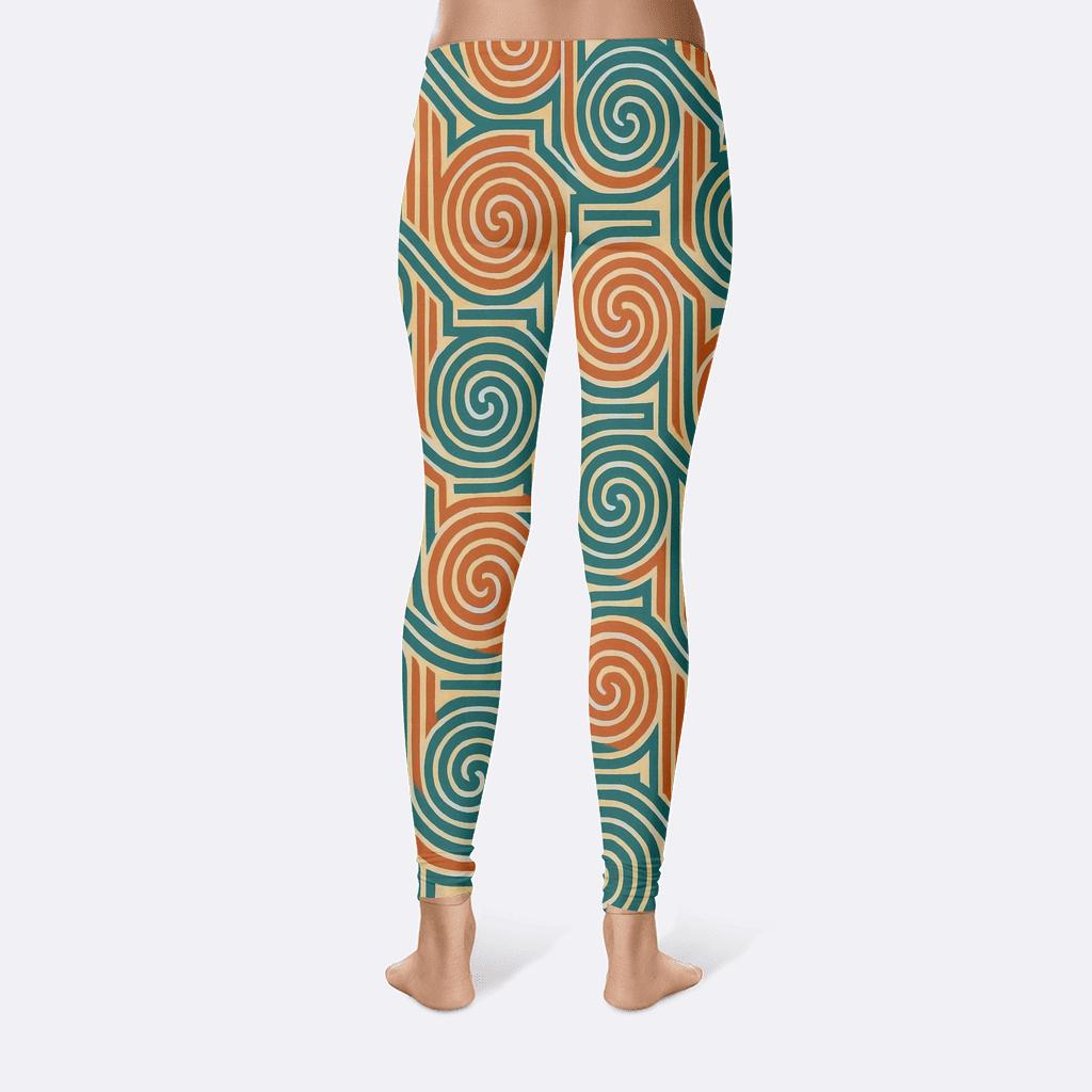 Fractal Spiral Grid high-waist leggings